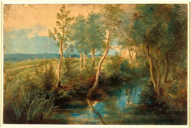 Landscape with Stream Overhung with Trees