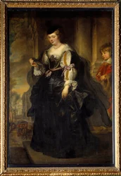 Portrait of Helene Fourment on the carriage. Helene Fourment (1614-1673), second wife of the painter. Painting by Pierre Paul (Pierre-Paul) Rubens (or Peter Paul or Petrus Paulus) (1577-1640), Flemish school
