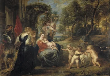 Rest on the Flight into Egypt, with Saints