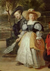 Rubens and his second wife Helene Fourment in the garden