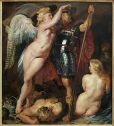 The Coronation of the Heroes. Painting by Peter Paul Rubens (1577-1640), circa 1622. Flemish art of the 17th century. Munich, Alte Pinakothek (Germany).