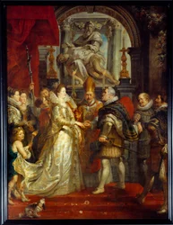 The Marriage by Proxy of Maria De Medici and Henry IV in Florence. Painting by Peter Paul Rubens