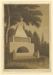 Temple Monument in a Park on a Lake