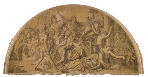 The Fall of Troy, Arch Field. Cartoon for the Ceiling Paintings of the Munich Glyptothek
