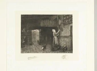 Woman Winding a Wall Clock