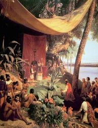 The first Mass held in the Americas