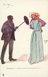Chimney sweep making a baby cry