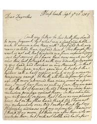 Autograph letter to Solomon Dayrolles, Blackheath, 25th September 1754