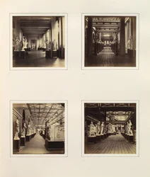 Views of Greek Sculpture Court including Bust of Minerva, ca. 1859