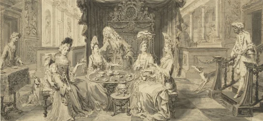 Elegant Society at Round Table, c1700