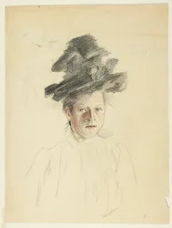 Portrait of a Woman with Black Hat