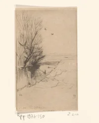 Landscape with stream and trees