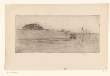 Landscape with Houses, Lanterns, and Wagon