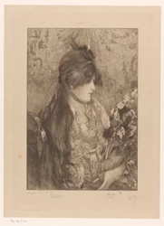 Woman with Bouquet of Flowers