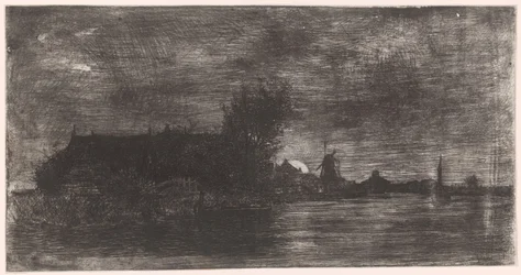 Landscape with Houses and Mill by the Water (original title: Delftshaven)