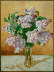 Lilac Bouquet in a Glass Vase