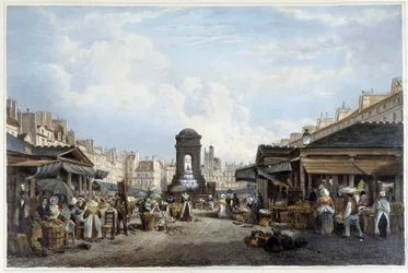 The Walk Around the Fountain of the Innocent, ca. 1840 - in 