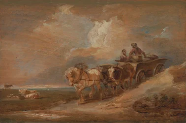 Landscape with Horse and Oxen Cart