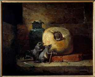 The Rat that Withdrew from the World (Illustration of the Fable by Jean de La Fontaine)