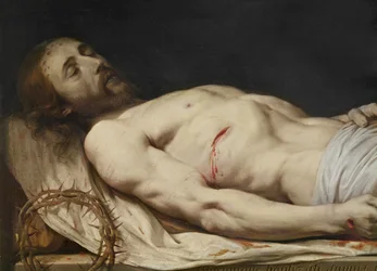 The Dead Christ Laid Down on His Shroud, detail of mid to upper body, before 1654