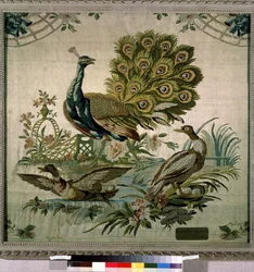 “The Peacock”. Tapestry by Philippe de Lassalle (1723-1805), 1770, Hermitage Museum, Saint Petersburg