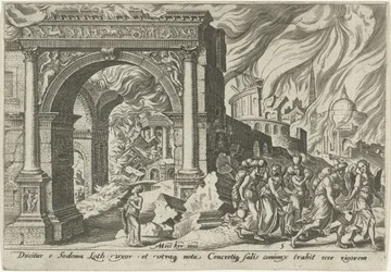 Lot and His Family Leaving the City of Sodom (series title: The Days of Calamity of the Jewish People)