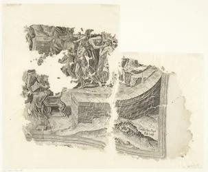 Lower Right Corner of a Print of the Scene of Cebes (Tabula Cebetis Carta Vitae)