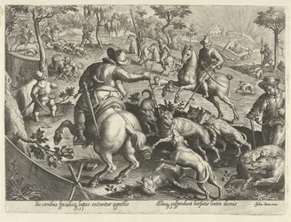 Wolf Hunt with Spears