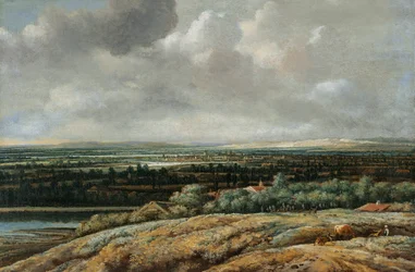 Panoramic Landscape with a City in the Background