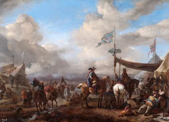 Camp Scene with Bugler and Farrier