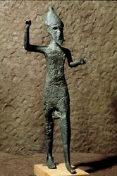 Phoenicia: figurine of a god in bronze. Found in the sea near Selinunte, Sicily. 14th-13th century BC