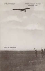 French Aviator Hubert Latham Flying Over Tempelhof Airfield, Berlin, September 1909