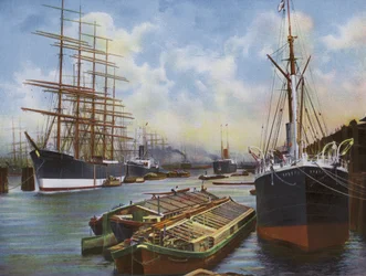 Hamburg: Harbor Scene