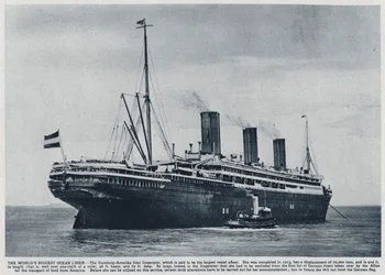 Imperator, Ocean Liner Built for the German Hamburg America Line in 1913, Used by the Allies to Transport American Troops Back to the United States After the End of the First World War (b/w photo)