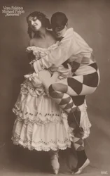 Russian ballet dancers Vera Fokina and Michel Fokine in Carnaval, c1910