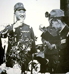 Japanese Generals Terauchi and Hata Toast with Sake the Fall of Hsuchow, China in May