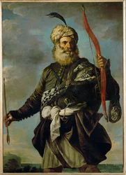 Oriental warrior holding a bow