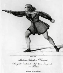 Portrait of Wilhelmine Schroder-Devrient, German soprano, in role of Leonora in Fidelio or Conjugal Love, by Ludwig van Beethoven