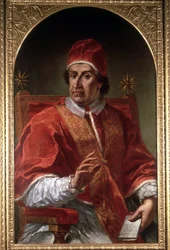 Portrait of Clement XI (1649 - 1721) by Pier Leone Ghezzi. Museo di Roma. Rome