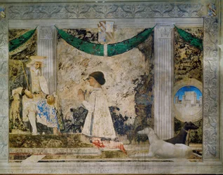 Sigismondo Pandolfo Malatesta, Ruler of Rimini, Kneeling in Front of His Patron, Saint Sigismund, Sainted King of Burgundy