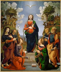 Immaculate Conception with Six Saints