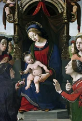 Virgin and Child on the throne surrounded by saints (detail)