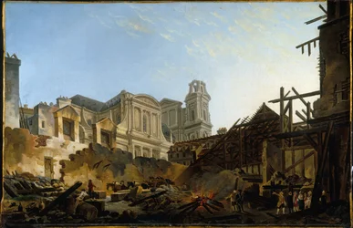 The Saint-Germain Fair after the fire of the night of March 16 to 17, 1762, ca. 1762