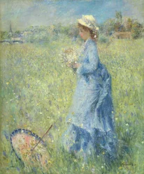 Woman picking flowers