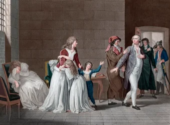 Separation of King Louis XVI of France from his family. Paris, Temple prison, on January 20