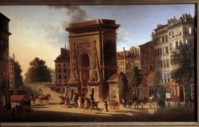 The Saint Denis door. View of Paris.