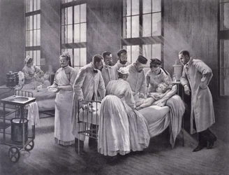 The Croup Cured by Doctor Roux, Engraved by E. Buval