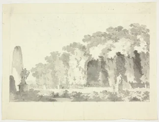 View of the Park at Versailles: Trees and Statuary