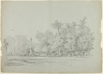 View of the Park at Versailles: Landscape with Memorial Column and Grove of Trees