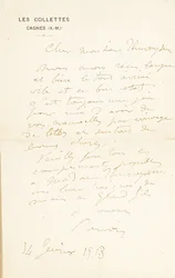 Autograph Letter Signed to Dr. Fritz Thurneyssen, Paris and Les Collettes, 24th June 1908